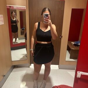 Wild Fable Black Crop Top + Skirt Set